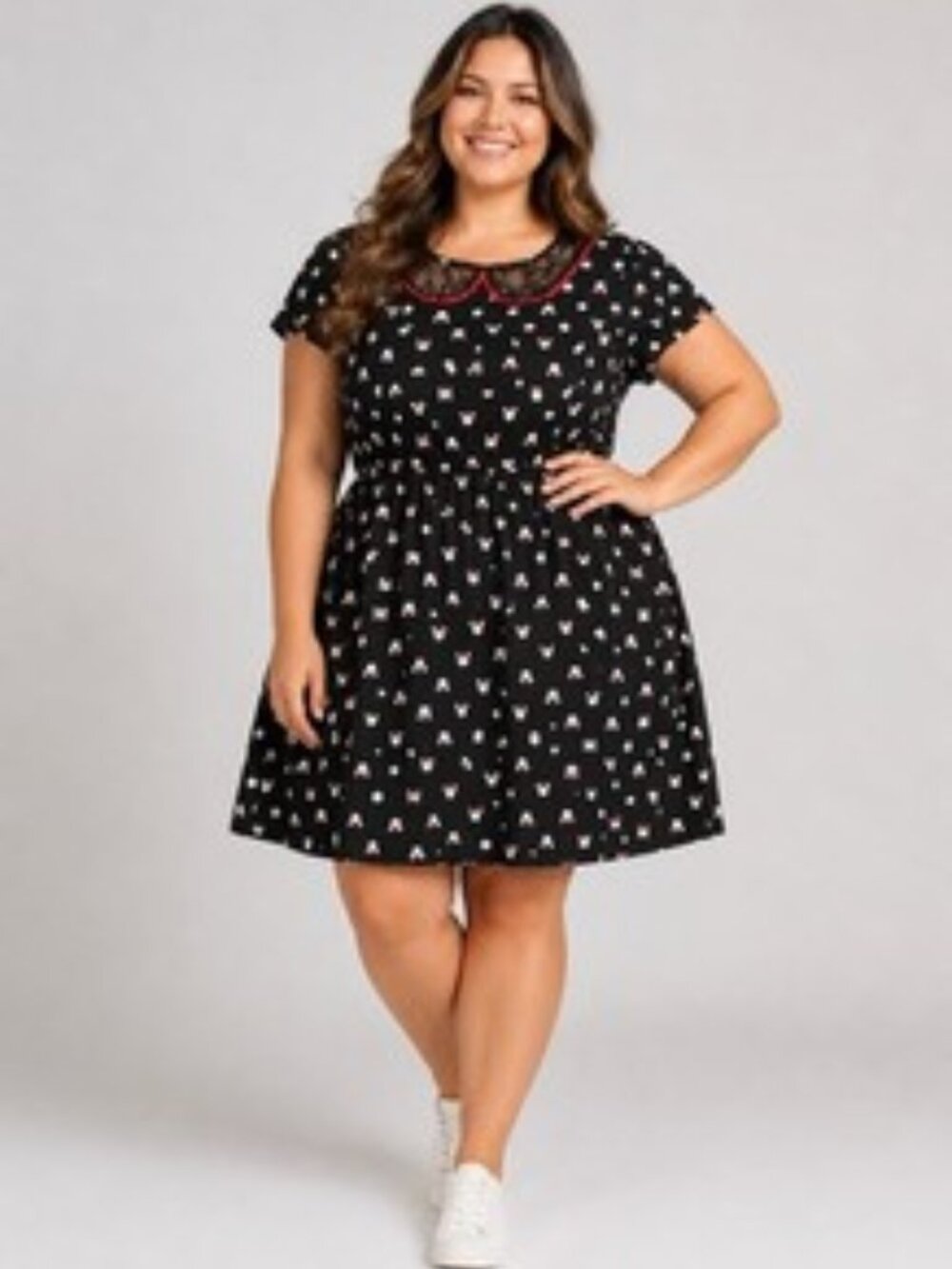 Torrid/Disney Minnie Mickey Mouse Head Polka Dot Retro Rockabilly Swing Dress